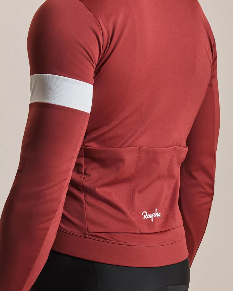 Rapha Men's Core Thermal Long Sleeve Jersey in Brick/White-5