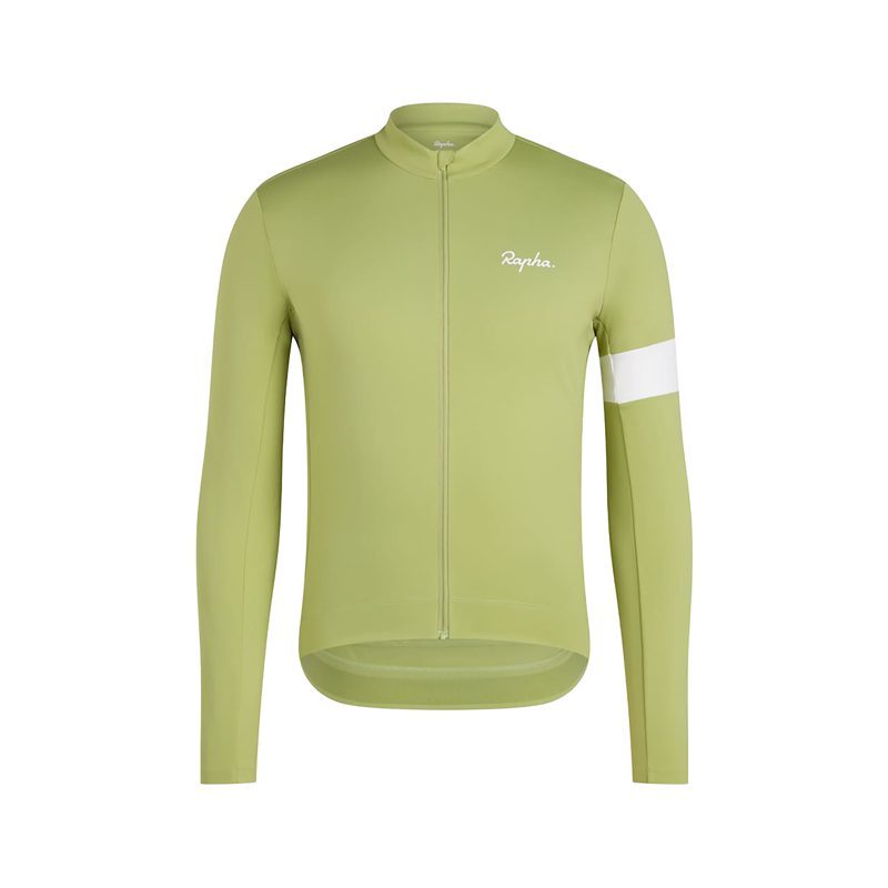 Balfes Bikes Rapha Men's Core Thermal Long Sleeve Jersey in Fern/White | Free postage over £30, £10 off first order, price match & 0% finance.