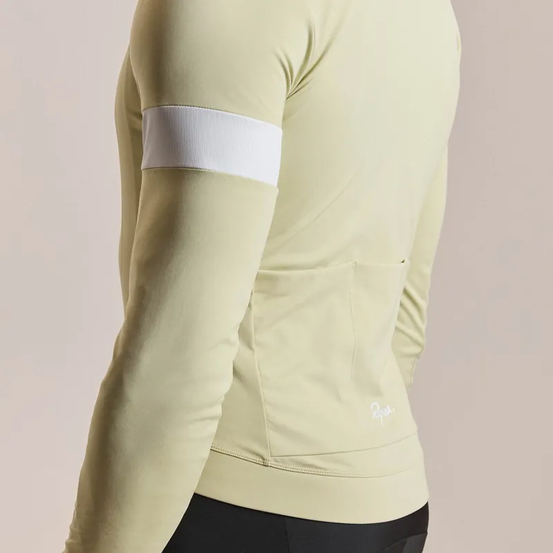 Rapha Men's Core Thermal Long Sleeve Jersey in Hay/White-4
