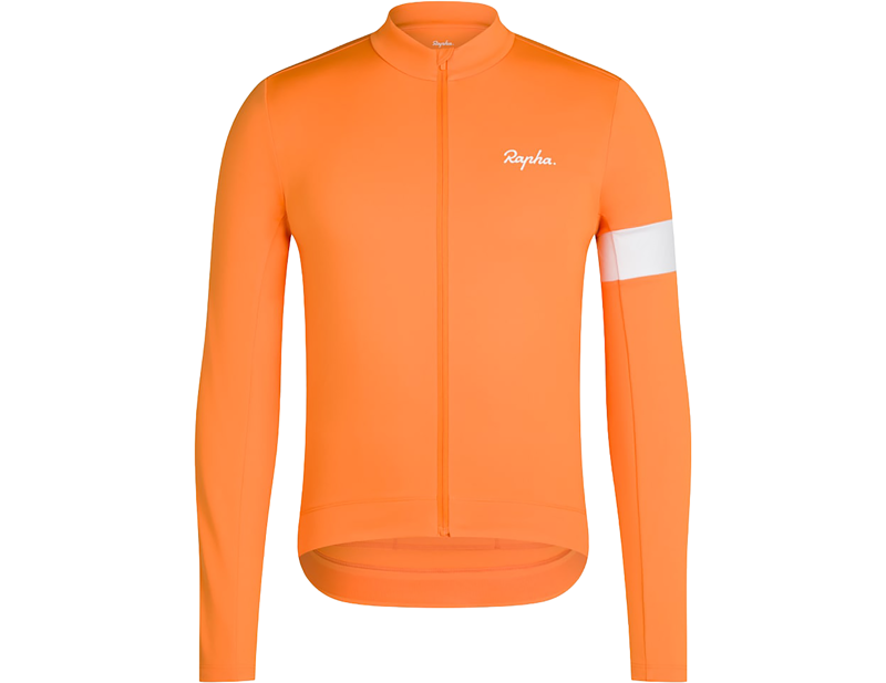 Rapha Men's Core Thermal Long Sleeve Jersey in Orange/White