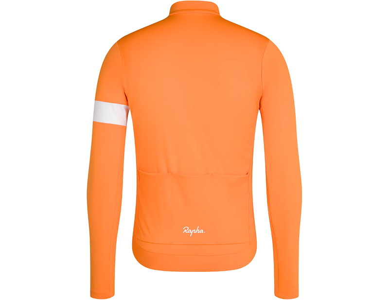 Rapha Men's Core Thermal Long Sleeve Jersey in Orange/White-1