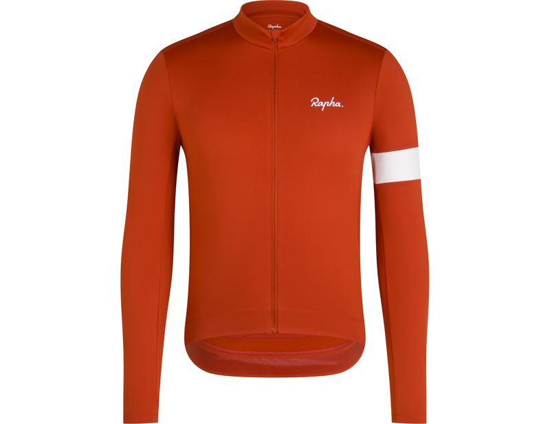 Rapha Core Thermal Long Sleeve Jersey in Paprika/White