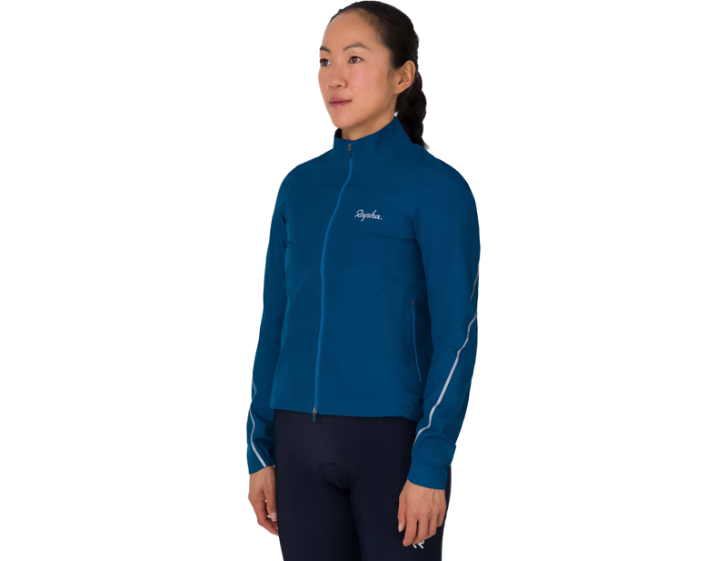 Rapha Women's Gore-Tex Rain Jacket in Jewelled Blue/Silver Reflective-2
