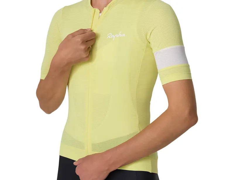 Rapha Women's Core Lightweight Short Sleeve Jersey in Citron/White-2