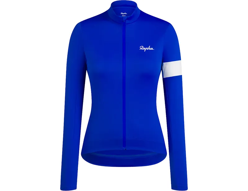 Rapha Women's Core Thermal Long Sleeve Jersey in Ultramarine/White