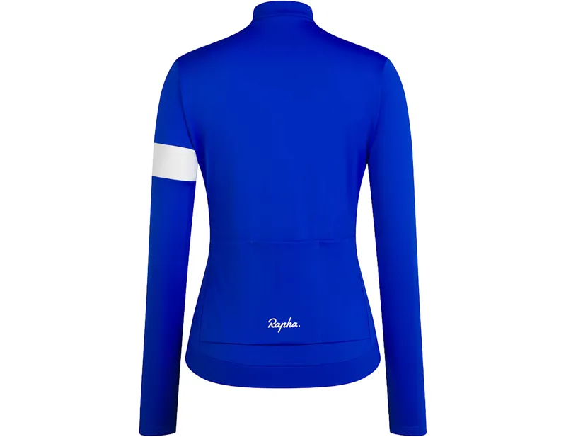 Rapha Women's Core Thermal Long Sleeve Jersey in Ultramarine/White-1