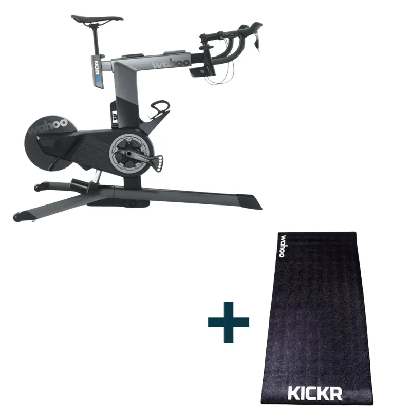 Wahoo KICKR BIKE V2 With Wi-Fi with Wahoo KICKR Trainer Floor Mat