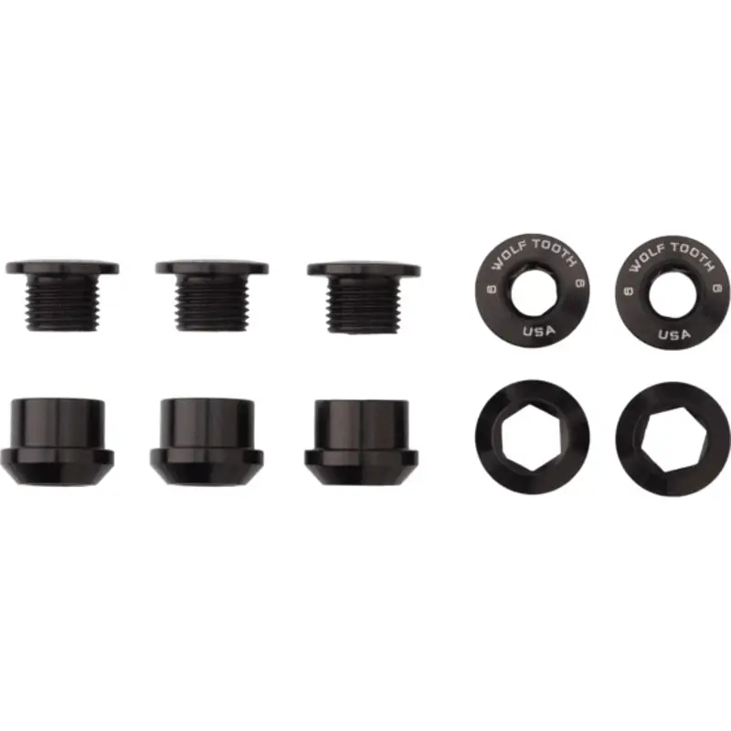 Balfes Bikes Wolf Tooth Chainring Bolts Set of 5 in Black | Free postage over £30, £10 off first order, price match & 0% finance.