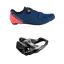 Bontrager Circuit Road Cycling Shoe in Nautical Navy/Coral Pink with Shimano R550 Spd-Sl Road Pedal Bundl