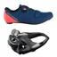 Bontrager Circuit Road Cycling Shoe in Nautical Navy/Coral Pink with Shimano 105 SPD-SL Pedals