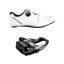 Bontrager Circuit Road Cycling Shoe in White with Shimano R550 Spd-Sl Road Pedal Bundle