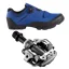 Bontrager Foray Gravel MTB Shoe in Royal Blue with Shimano M540 SPD Clipless Pedals in Black 9/16 inches