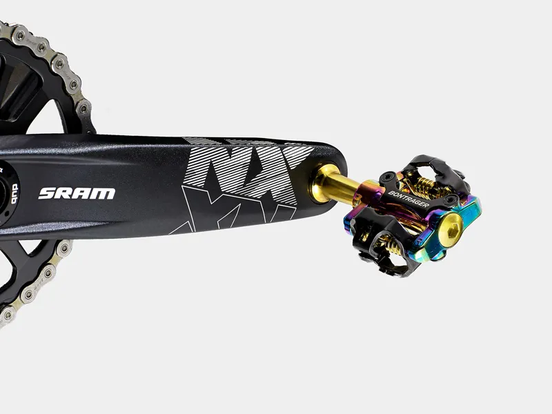 Bontrager Comp SPD Clipless Mountain Bike Pedals in Gold/Purple-1