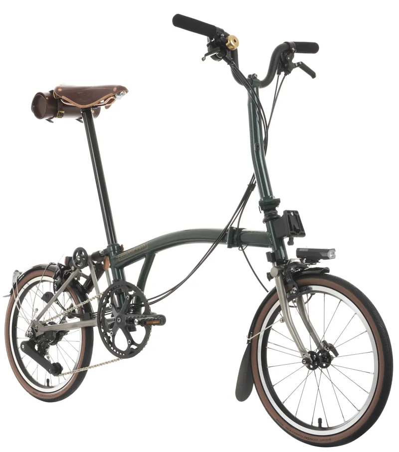 Brompton x Bremont x Cheaney P Line  Mid Explore 12 Speed Folding Bike 2024 in Black Green Gloss-1