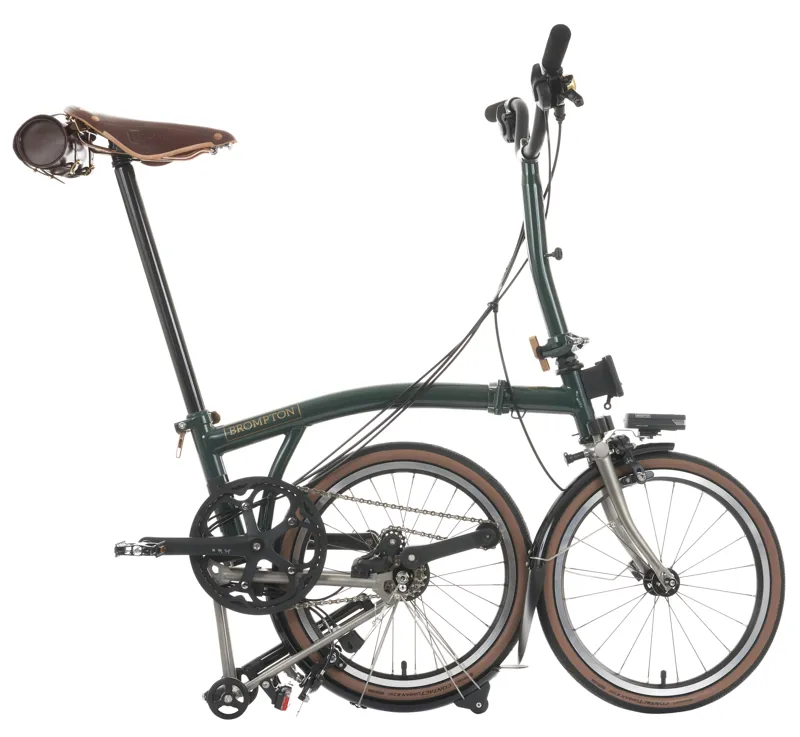 Brompton x Bremont x Cheaney P Line  Mid Explore 12 Speed Folding Bike 2024 in Black Green Gloss-2