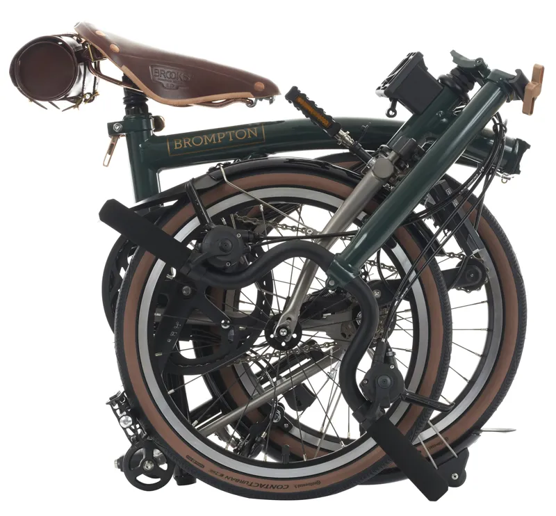 Brompton x Bremont x Cheaney P Line  Mid Explore 12 Speed Folding Bike 2024 in Black Green Gloss-3