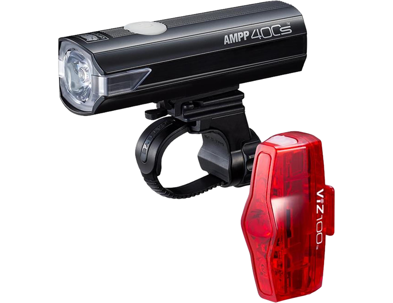Balfes Bikes Cateye AMPP 400S / VIZ 100 Bike Light Set | Free postage over £30, £10 off first order, price match & 0% finance.