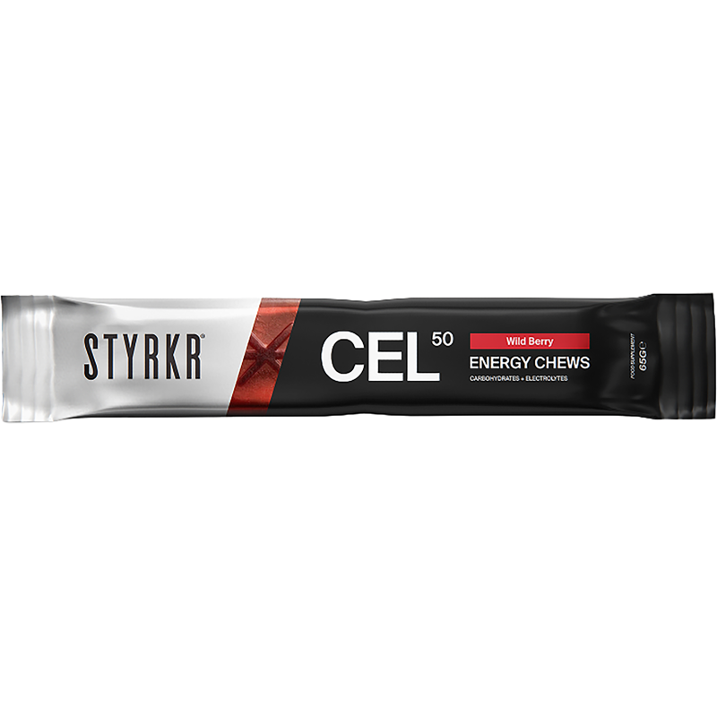 Balfes Bikes Styrkr STYRKR CEL50 Carbohydrate Energy Chew in Wild Berry | Free postage over £30, £10 off first order, price match & 0% finance.