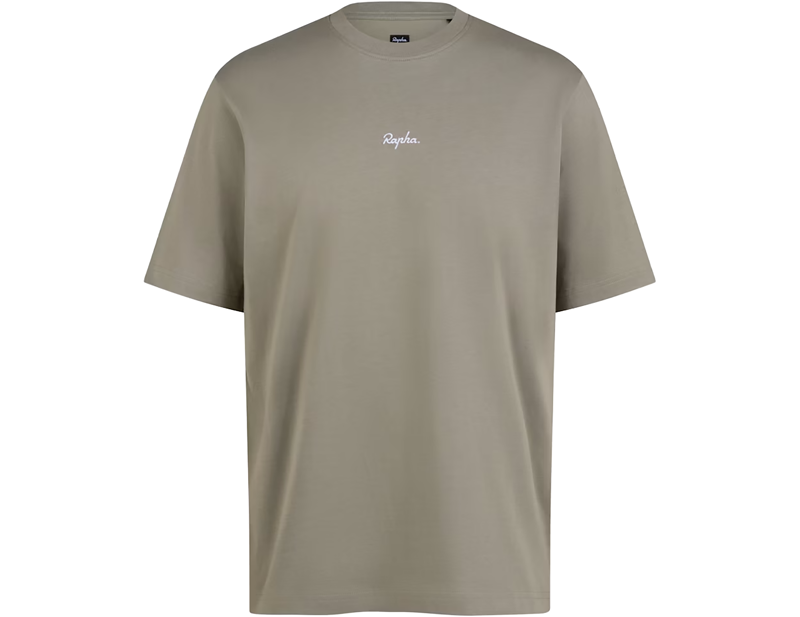 Rapha Regular Fit Cotton T-Shirt in Khaki/White