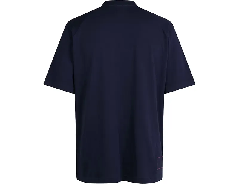 Rapha Men's Cotton Logo T-Shirt in Dark Navy/High-Vis Pink-1