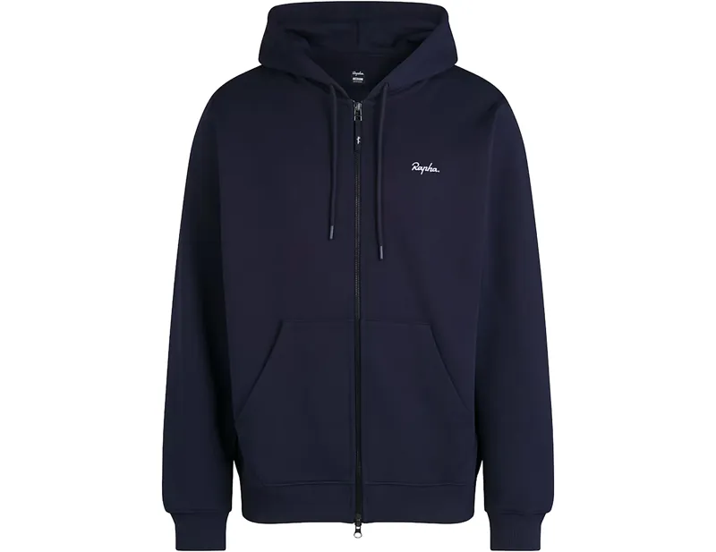 Balfes Bikes Rapha Heavyweight Cotton Zip Hoodie in Dark Navy/White | Free postage over £30, £10 off first order, price match & 0% finance.