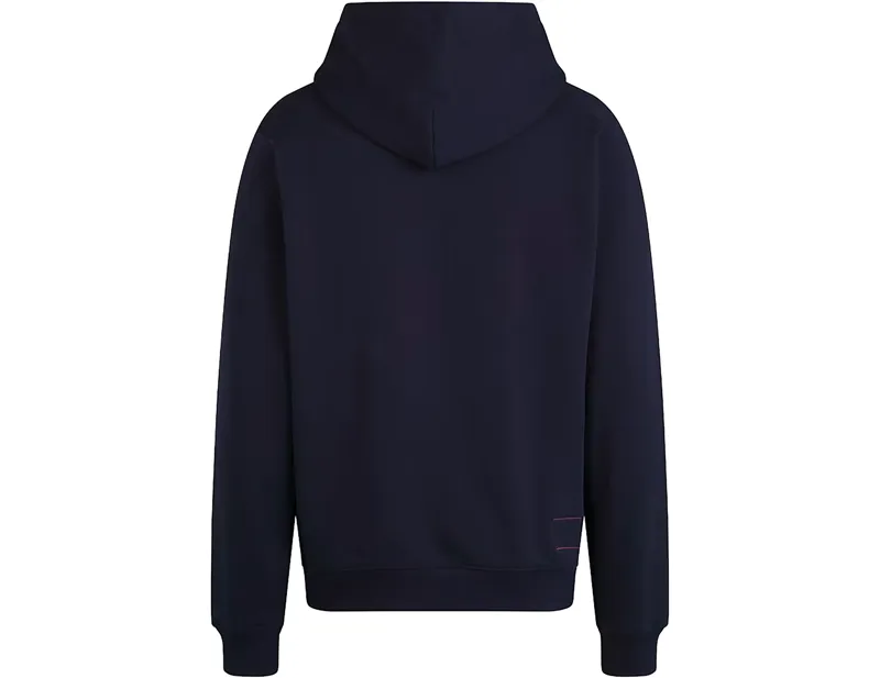 Rapha Heavyweight Cotton Large Logo Hoodie in Dark Navy/High-Vis Pink-1
