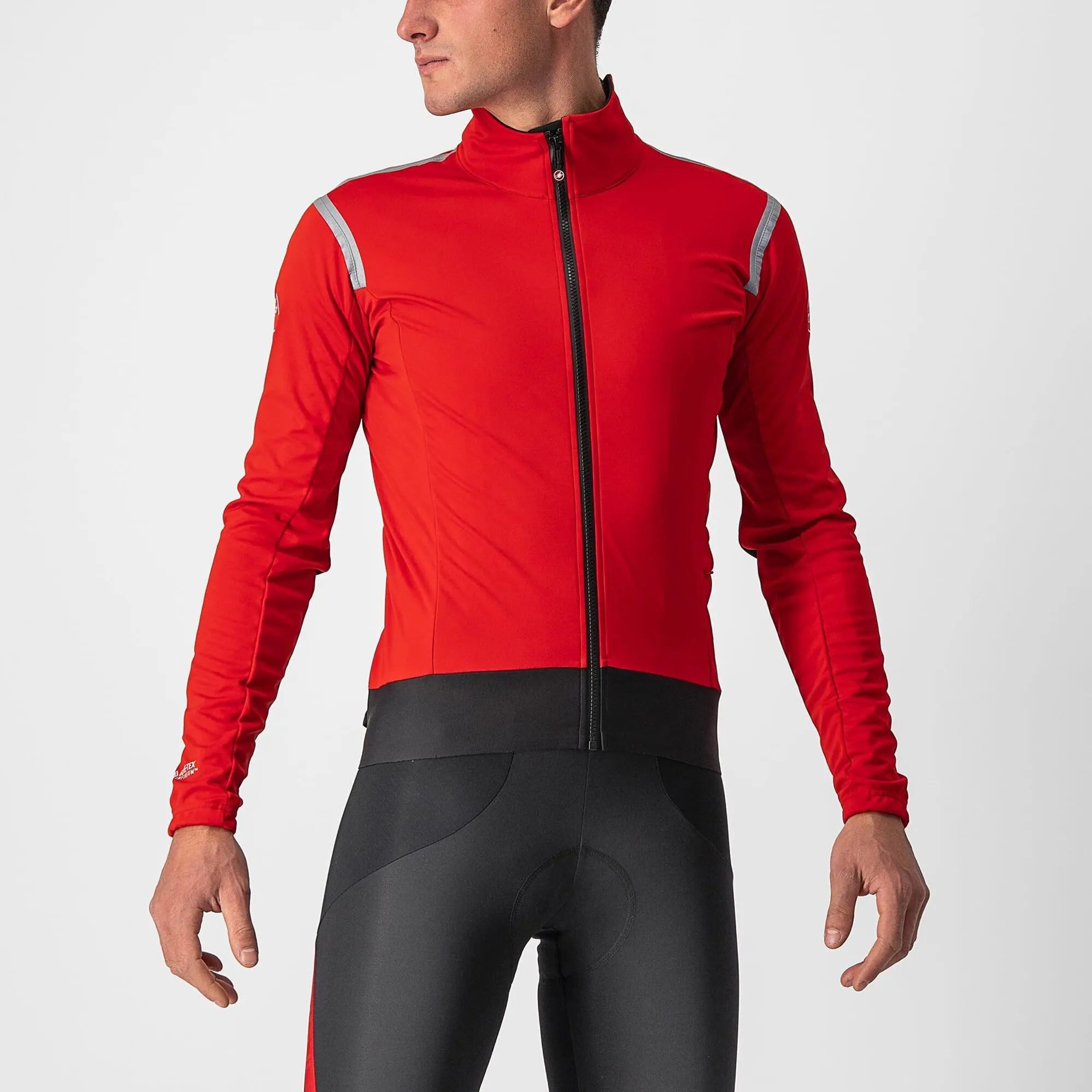 Castelli Alpha RoS Light Jacket in Red/Silver Reflex/Black