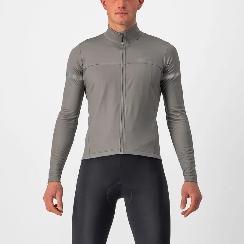 Castelli Fondo 2 Long Sleeve Jersey in Nickel Grey/Blue Reflex