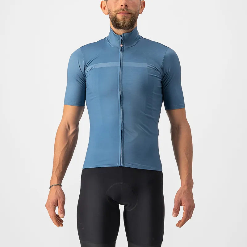 Castelli Pro Thermal Mid Short Sleeve Jersey in Steel Blue