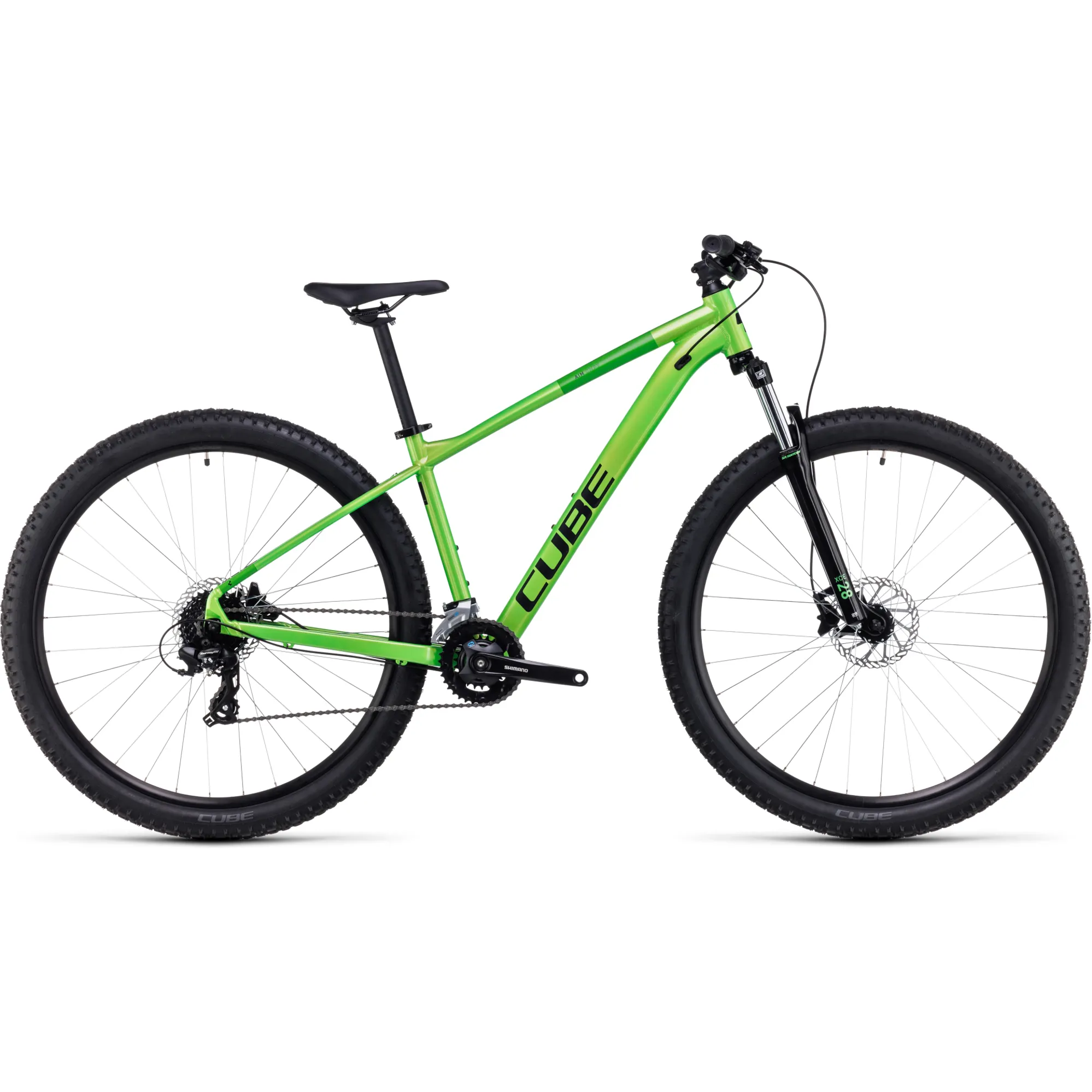 Cube Aim Hardtail Mountain Bike 2024 in Misty Green Black
