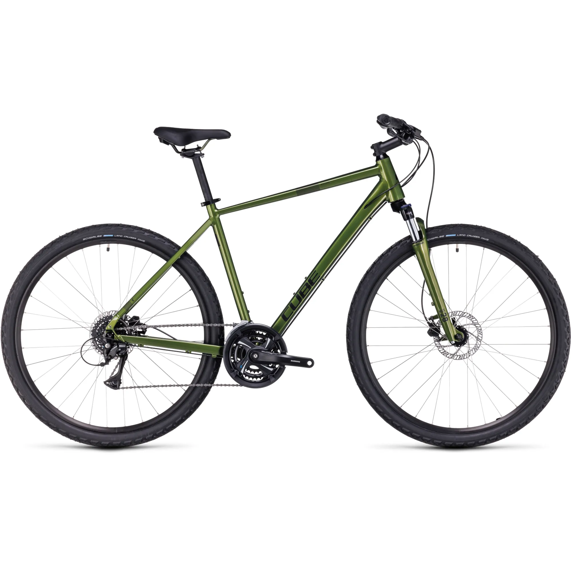 Cube Nature Hybrid Bike 2025 in Shiny Moss Black