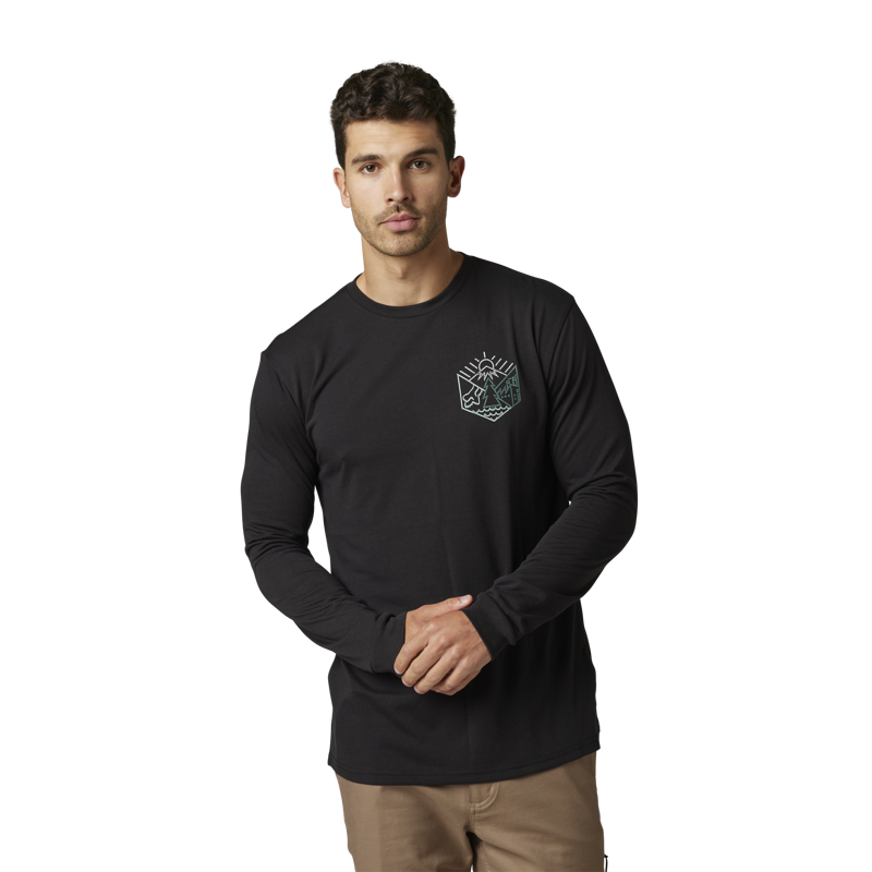 Fox Racing Caveaut Long Sleeve Mens Tech T-Shirt in Black