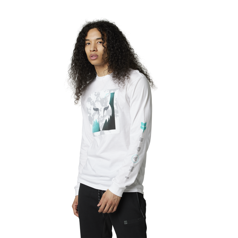 Fox Racing Detonate Long Sleeve Premium T-Shirt in Optic White