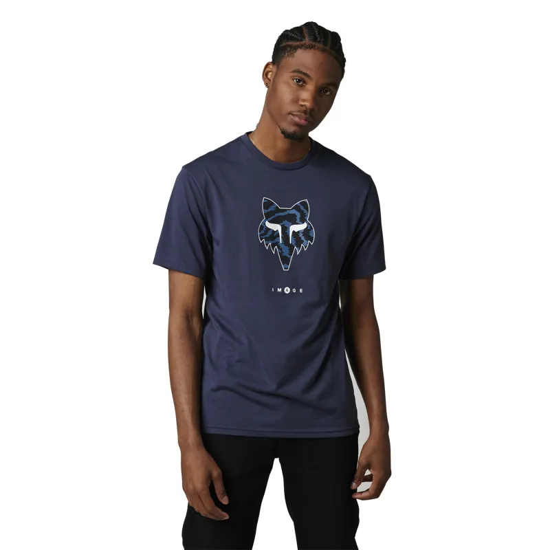 Fox Racing Nuklr Short Sleeve Tech T-Shirt in Heather Deep Blue
