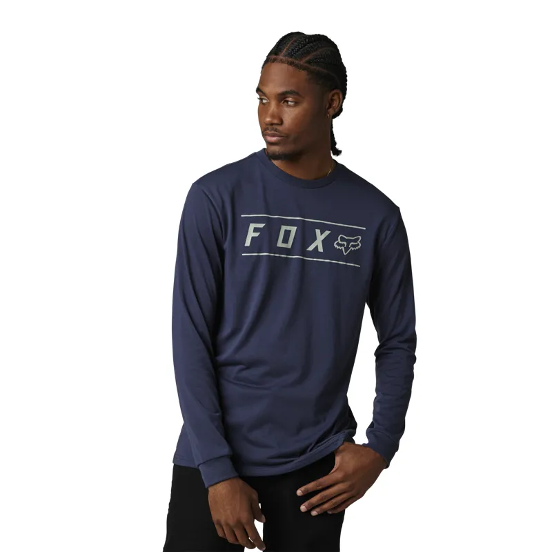 Fox Racing Pinnacle Long Sleeve Tech T-Shirt in Heather Deep Cobalt