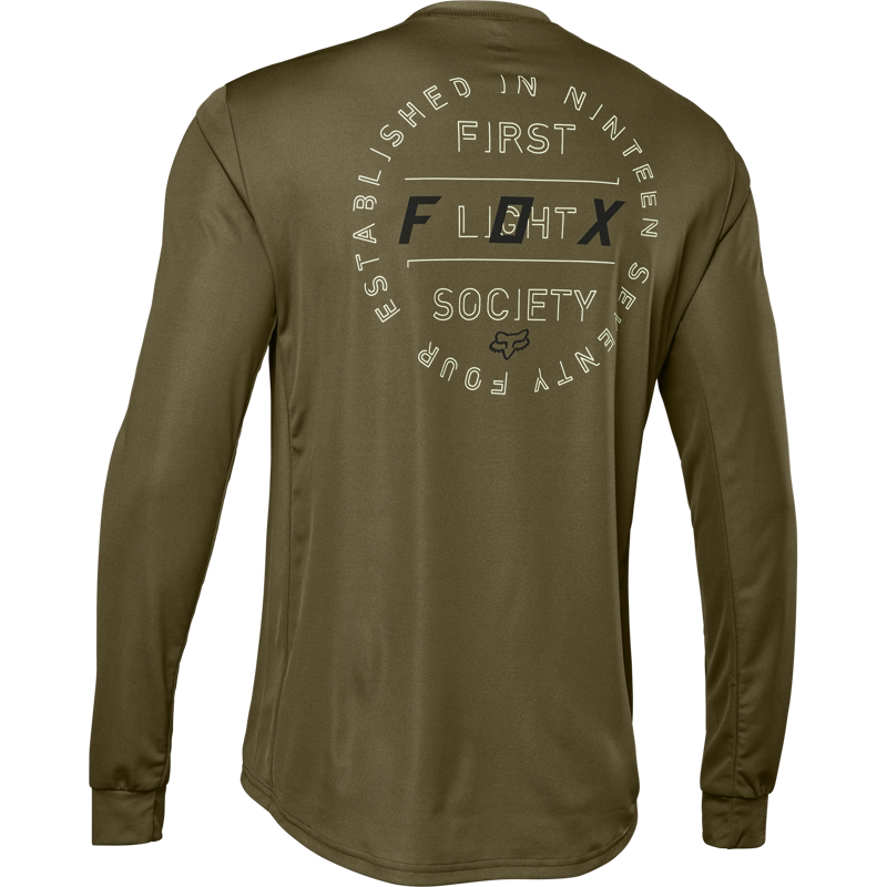 Fox Racing Ranger Font Long Sleeve Jersey in Olive Green-1
