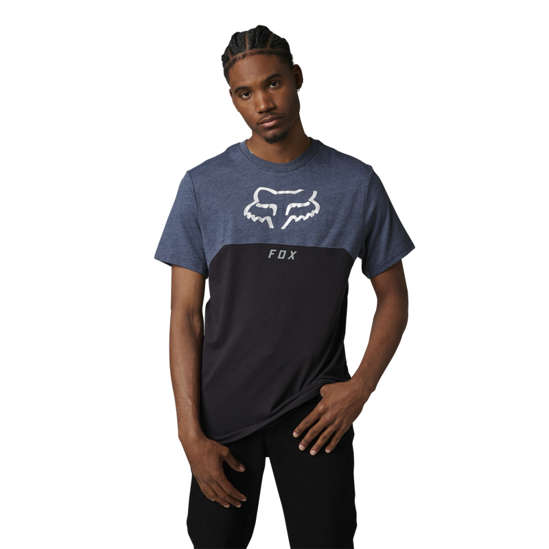 Fox Racing Ryaktr Short Sleeve T-Shirt in Heather Deep Cobalt