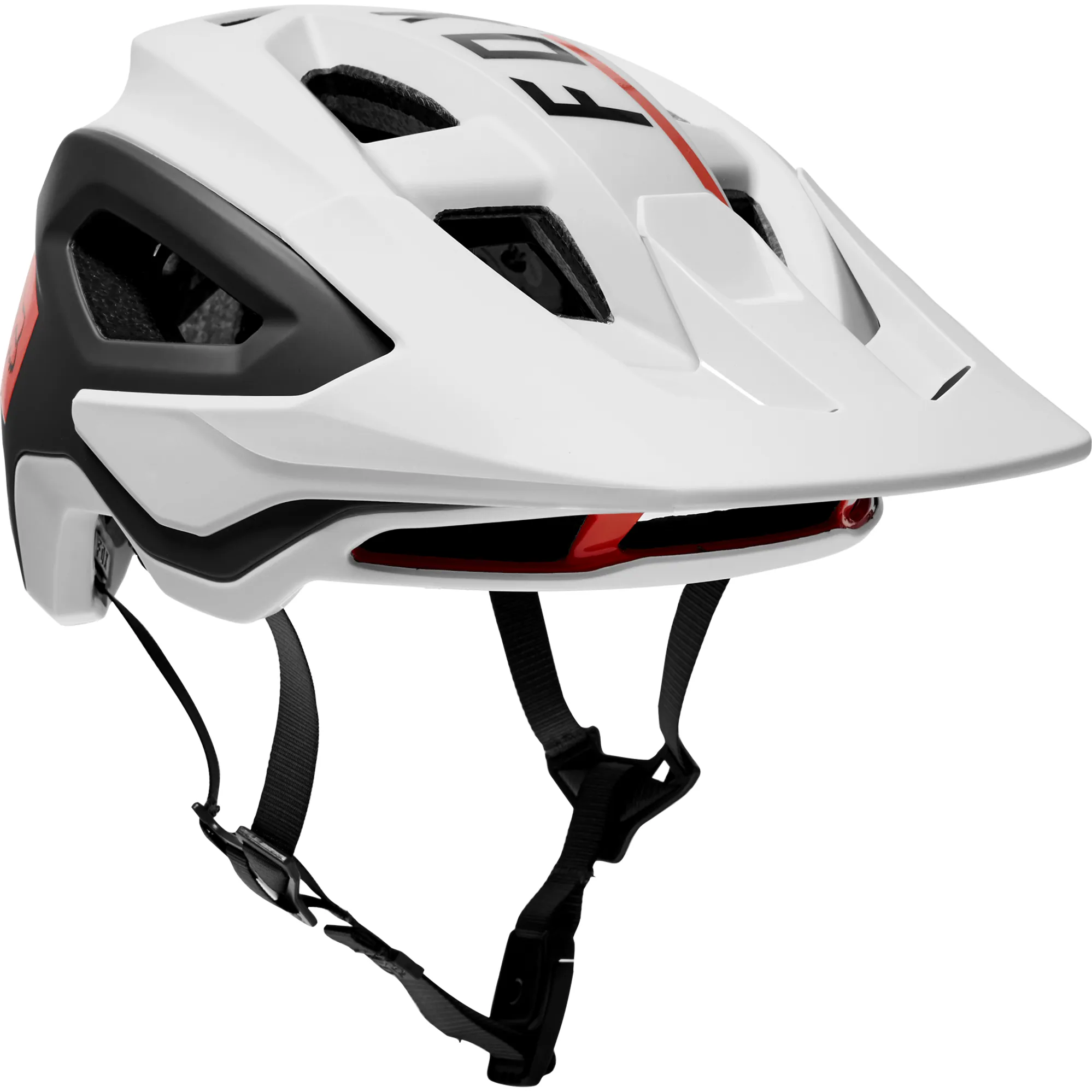 Fox Racing Speedframe Pro Blocked CE Helmet in White/Black