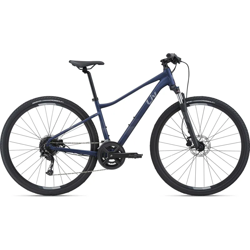 Liv Rove 2 Disc Womens Hybrid Bike 2023 in Blue Eclipse