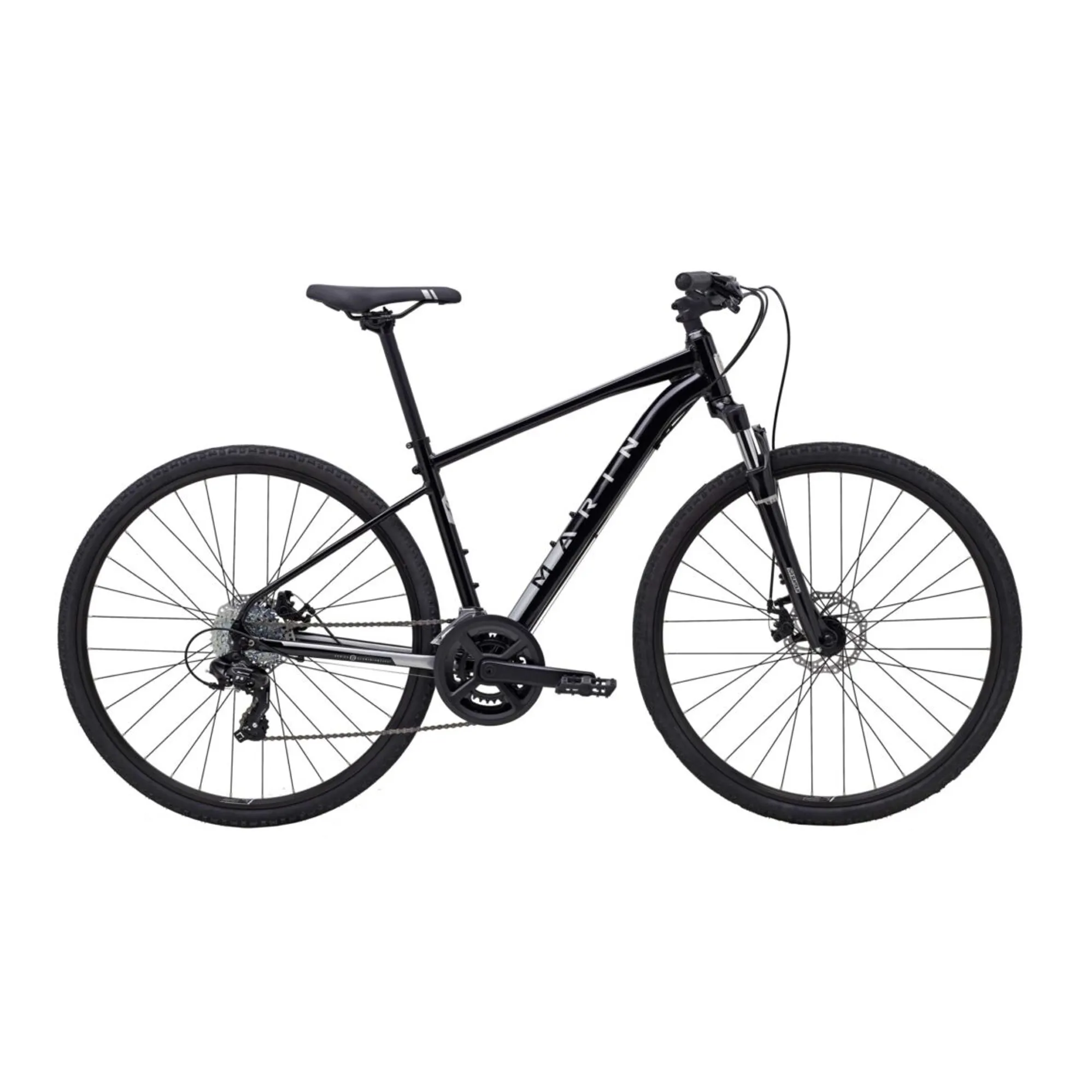 Marin San Rafael DS1 Hybrid Sports Bike 2024 in Gloss Black/Silver