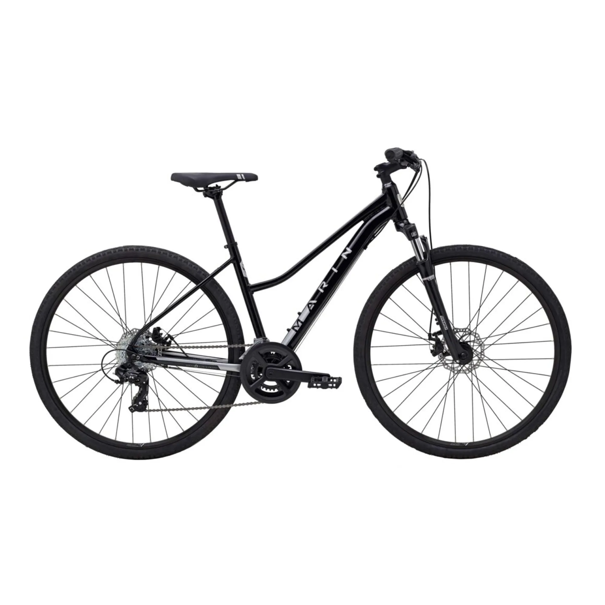Marin San Anselmo DS1 Womens Hybrid Bike 2024 in Gloss Black