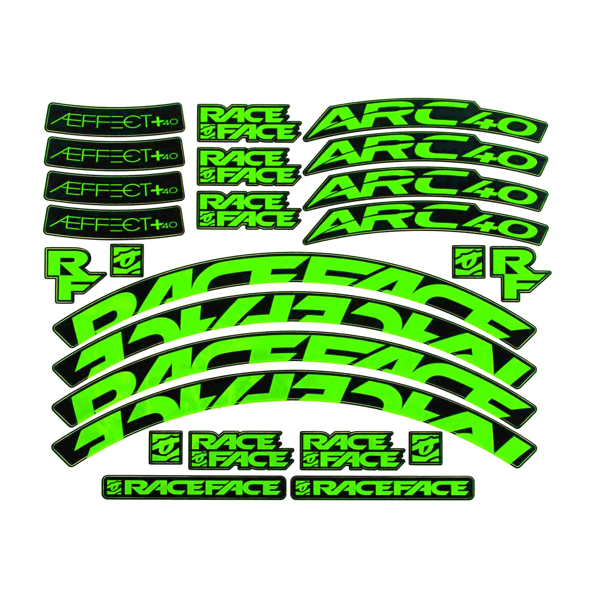 Race Face Arc/AEffect 40mm Rim Decal Kit in Green