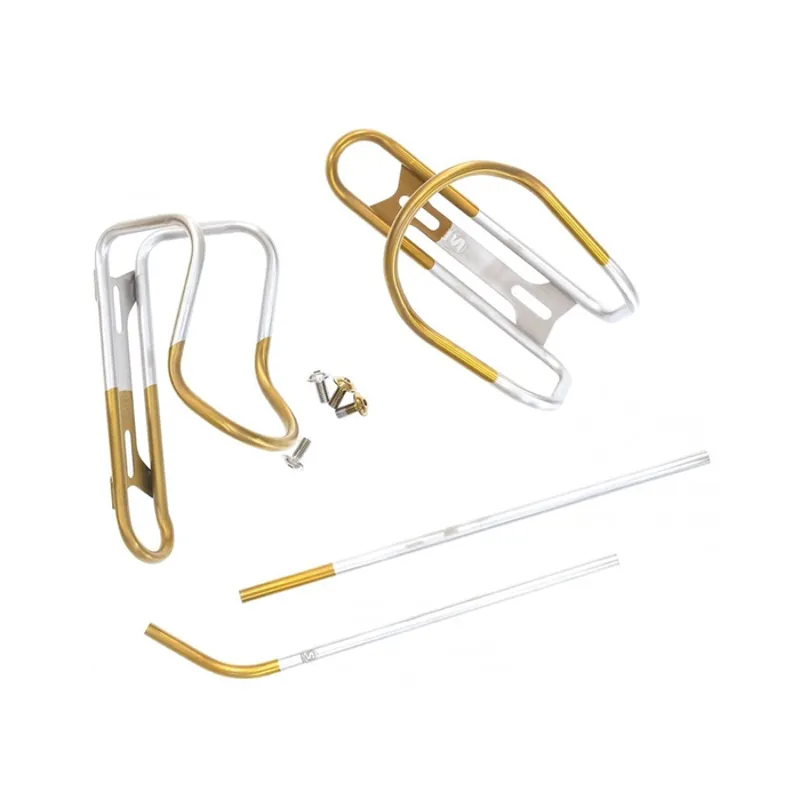 Silca Anodised Ti Straw and Sicuro Ti Cage Set in Bourbon/Silver