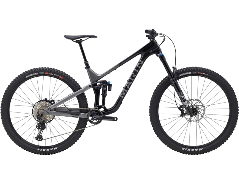Balfes Bikes Marin Alpine Trail Carbon 2 Full Suspension Mountain Bike 2025 in Gloss Black/Silver | Free postage over £30, £10 off first order, price match & 0% finance.