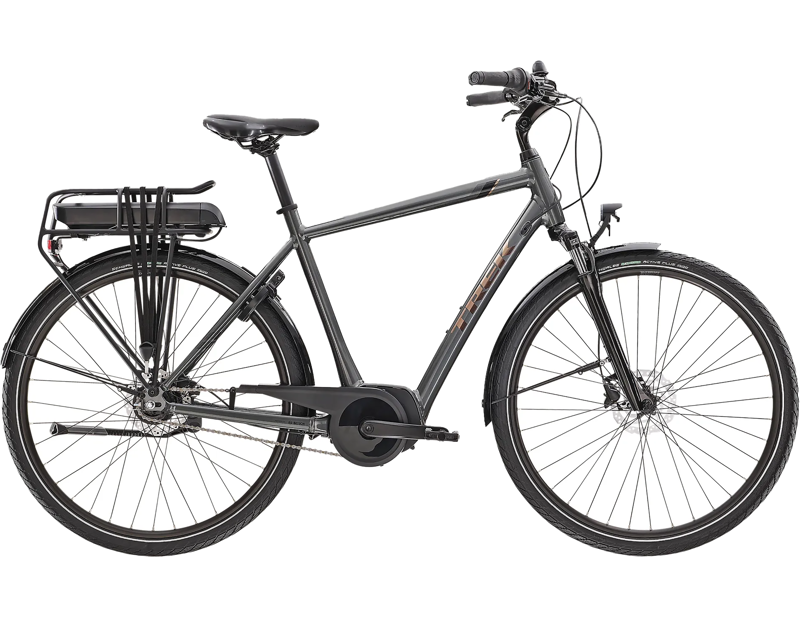 EX DISPLAY Trek District+ 1 400wh Electric Hybrid Bike Large 2024 in Grey