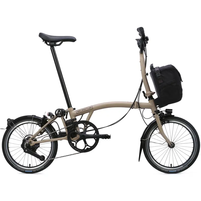Balfes Bikes Brompton Electric C Line 4-Speed Folding Bike 2026 in Dune Sand | Free postage over £30, £10 off first order, price match & 0% finance.