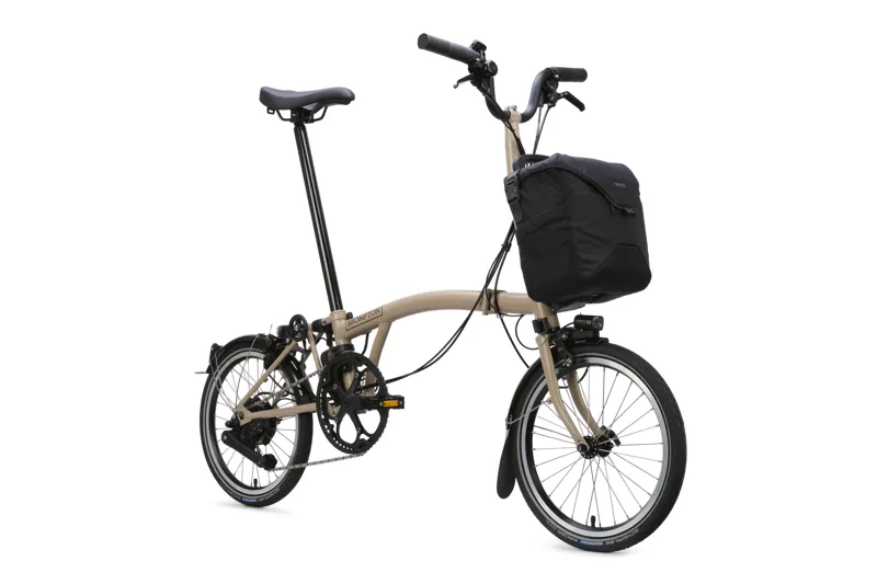Brompton Electric C Line 4-Speed Folding Bike 2026 in Dune Sand-1