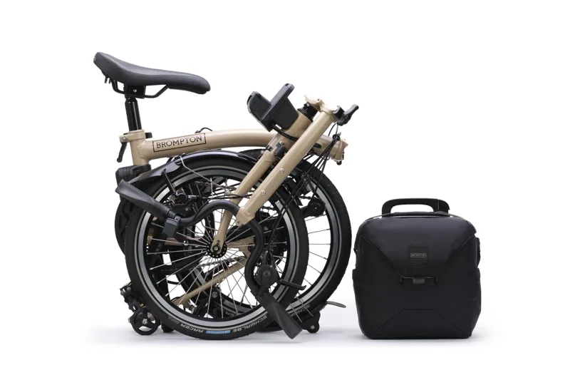 Brompton Electric C Line 4-Speed Folding Bike 2026 in Dune Sand-3