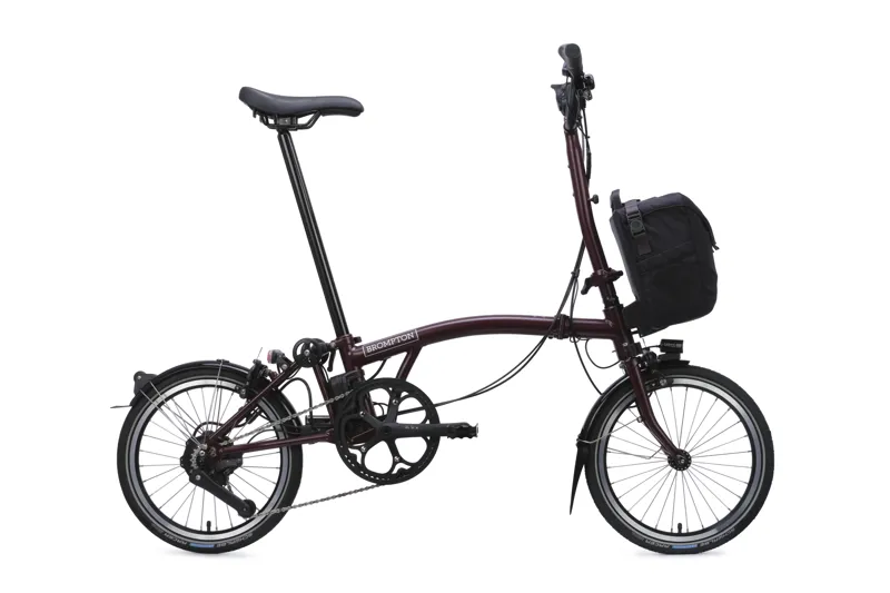 Brompton Electric C Line 4-Speed Folding Bike 2026 in Red Plum-4