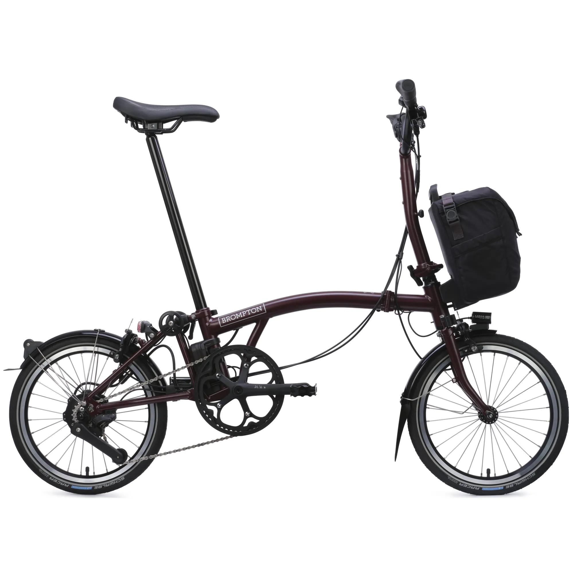 Brompton C Line Label Brompton Electric C Line 4-Speed Folding Bike 2026 in Red Plum